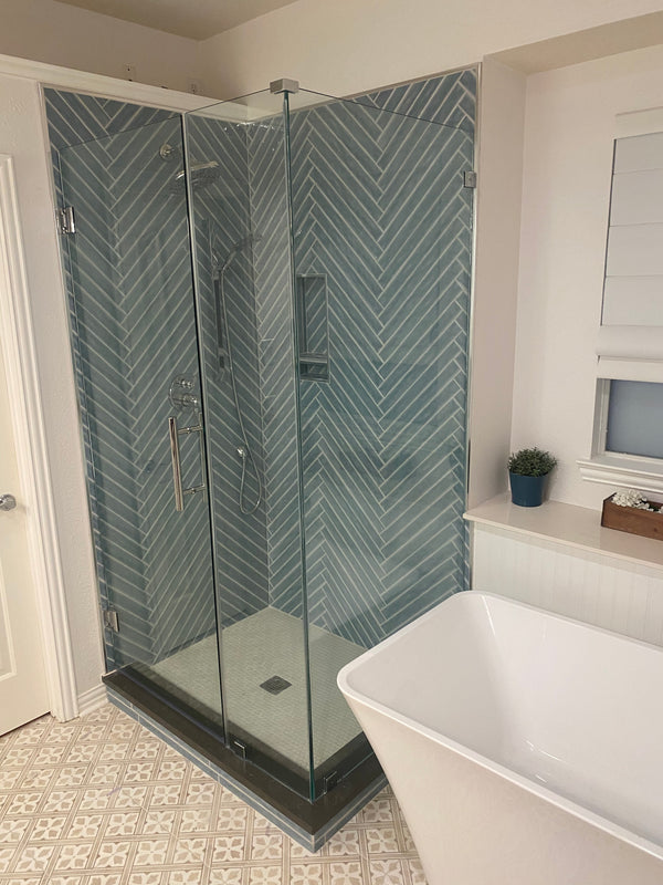 Frameless Shower Glass Door Wheel Sliding Door Set