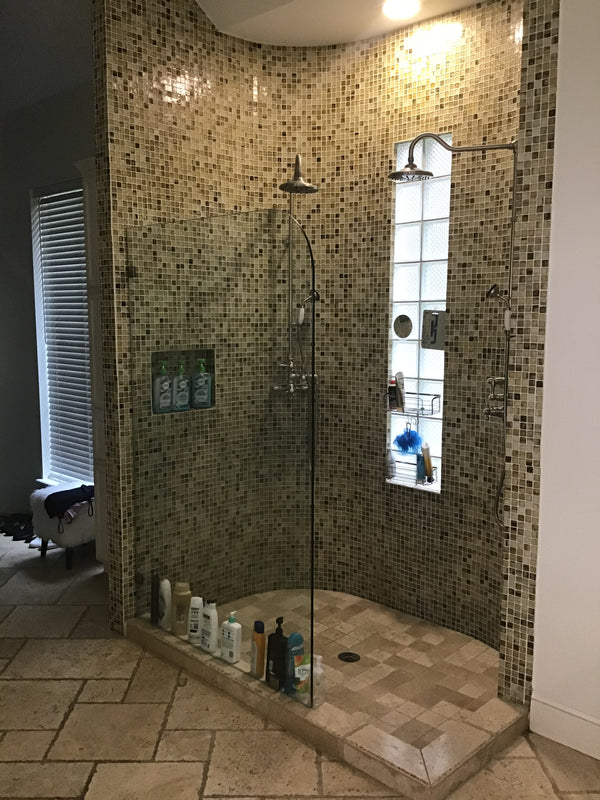 Frameless Shower Glass Door Wheel Sliding Door Set