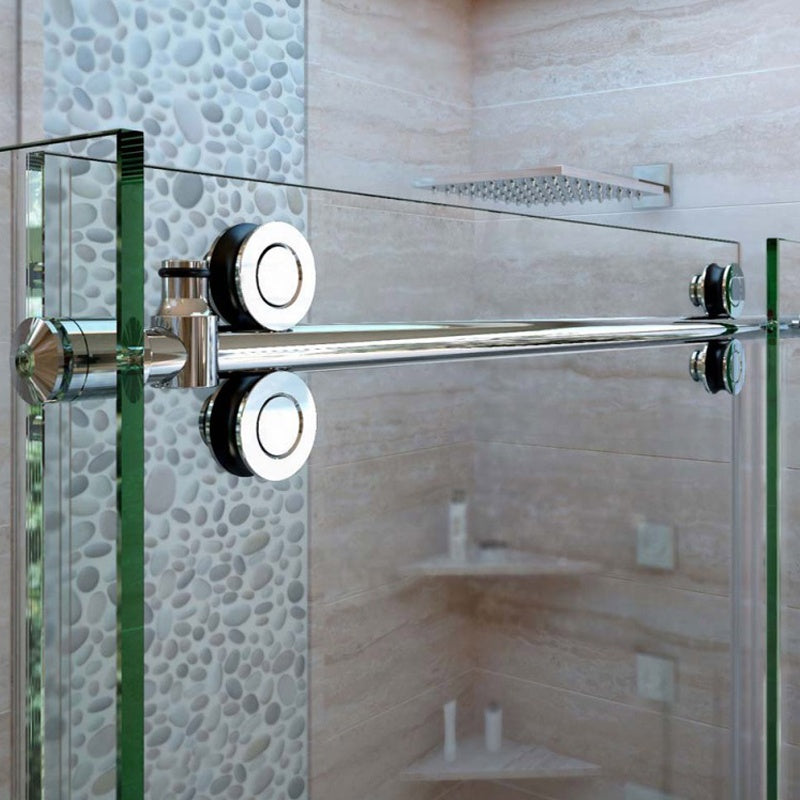 Frameless Shower Glass Door Wheel Sliding Door Set