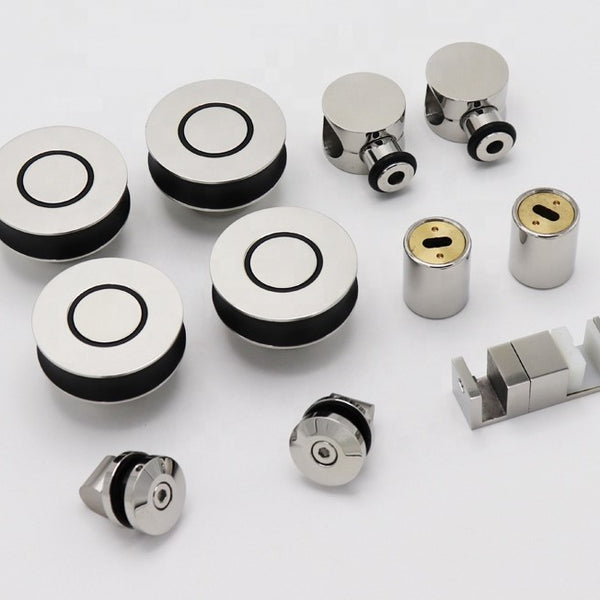 Frameless Shower Glass Door Wheel Sliding Door Set