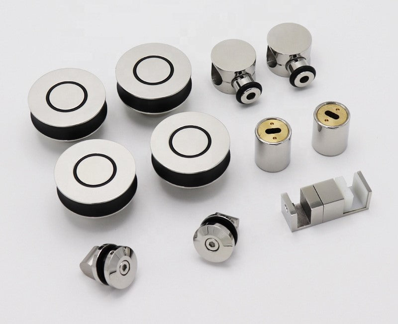 Frameless Shower Glass Door Wheel Sliding Door Set